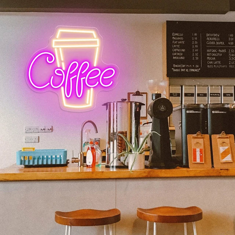 Coffee Neon Sign Bar Decor