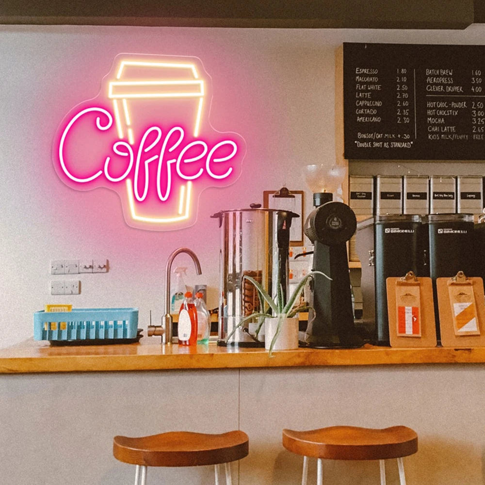 Coffee Neon Sign Bar Decor