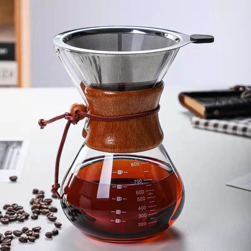 Hand Brewed Coffee Pot with Filter Screen