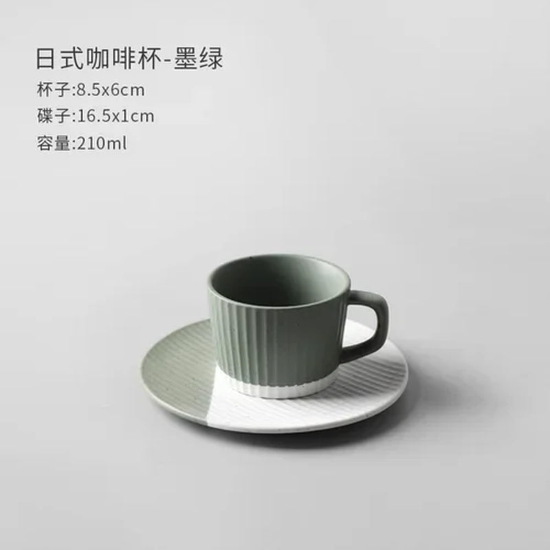 Japanese-Style Stripes Ceramic Coffee Cups